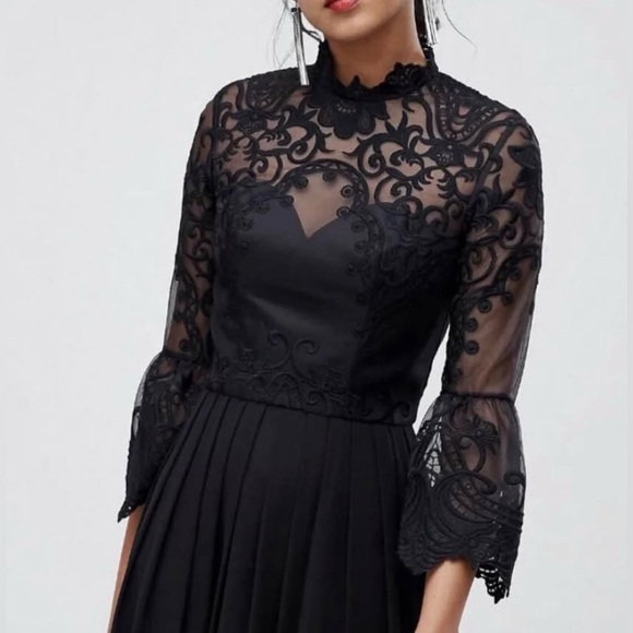 🎀 ASOS Black Goth Dress – XS 2/4 – Prom, Holiday, Party, Graduation, Halloween - Picture 6 of 9